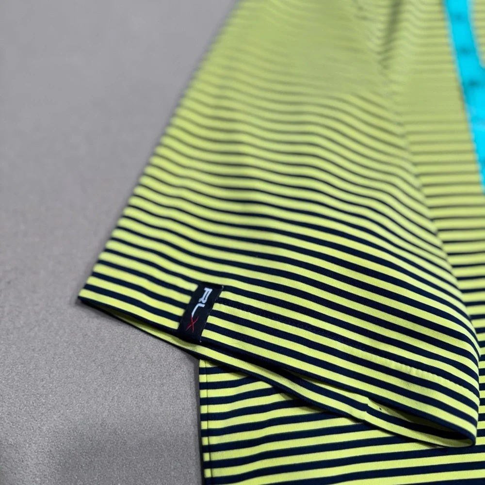 Ralph Lauren RLX Striped Yellow and Black Golf Polo